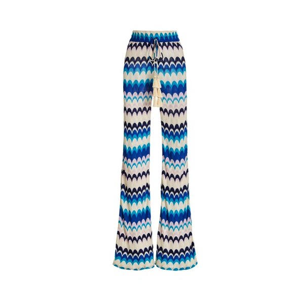 Alexis Pants - Alexis Blue and White Wide Leg Pants